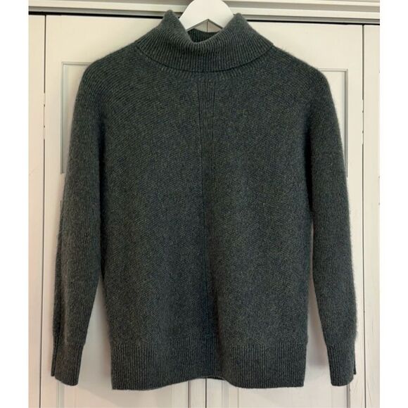 Nicole Miller 100% cashmere teal green turtleneck sweater XL - Picture 8 of 8